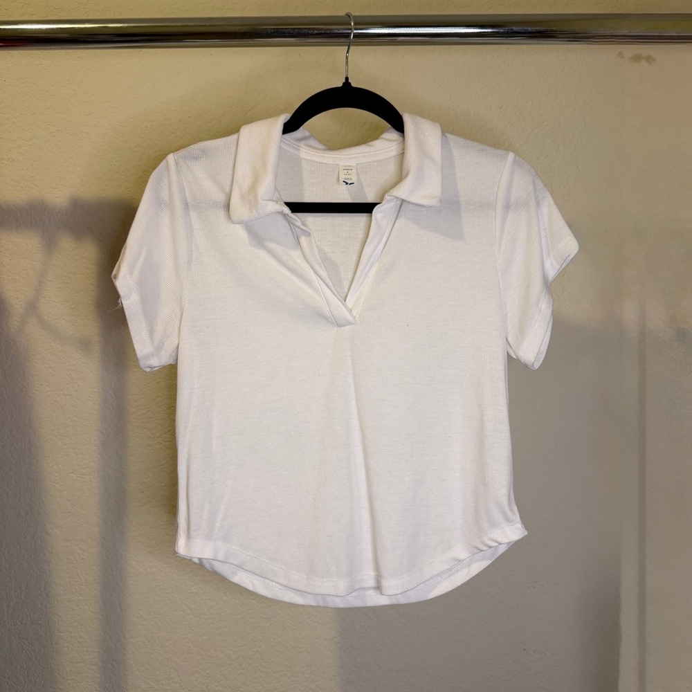 Old Navy White Short Sleeve Polo Shirt